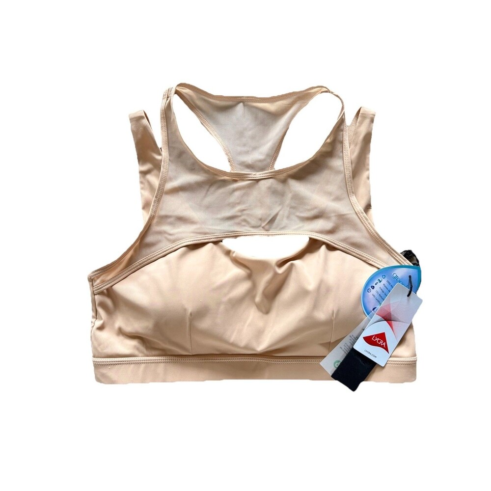 New MONO B Back At It Sports Bra Top Beige ￼Size 1x